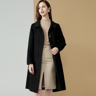 China Waterproof Ready To Ship Women Winter Cashmere Wool Ladies Long Style 100% Wool Jackets Coats For Women for sale