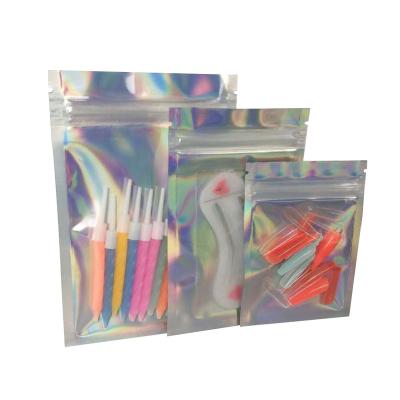 China Custom Food Laser Ziplock Bag Custom Aluminum Foil Hologram Ornament Plastic Bag for sale