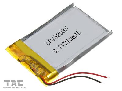 China 3.7 Volt 210 MAH Li Ion Polymer Battery , Gsp452035 Li - Polymer Battery Pack for sale