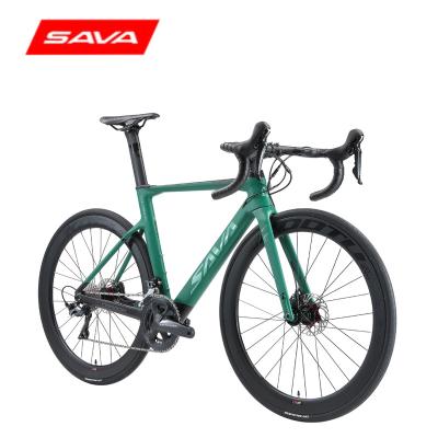 China SAVA Hot Sale Racing Bicycle Carbon Fiber Frame Road Bike Disc Brake SHIMANO R8020 Racing Bicycle 700C Bicicletas For Adult for sale