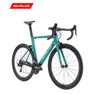 China Carbon Fiber SAVA factory SHIMANO R7000 full carbon fiber frame road bike complete 22 speed 700C racing road bike for adult bicicleta bicycle for sale