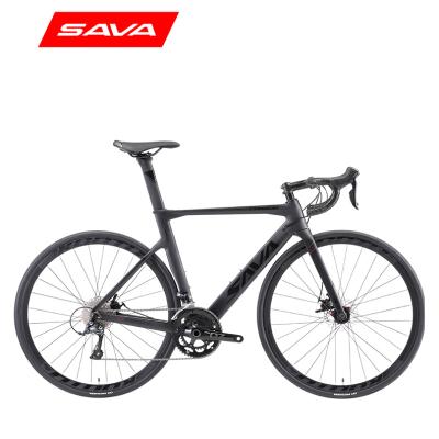 China Wholesale Carbon Fiber SAVA SHIMANO Carbon Fiber Road Bike 18 Speed ​​700C Disc Brake Carbon Frame Road City Bicycle Racing Bike For Adult for sale