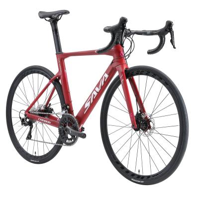 China SHIMANO Carbon Fiber SAVA R08-R3000 Carbon Fiber Road Bike 18 Speed ​​700C Disc Brake Carbon Frame Road City Bicycle For Adult for sale