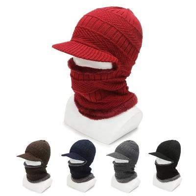 China Fashion\Comfortable Men\Winter Durable Men's And Women's Hat Universal Warm Plush Thickened Neutral Face And Neck Protection Winter Cycling Knitted Hat for sale