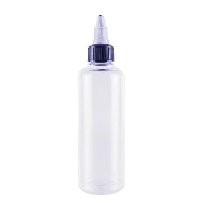 China 120ml Cosmetic Plastic Tattoos Ink Paint Transparent Pointed Mouth Squeeze Bottle With Twist Top Cap for sale