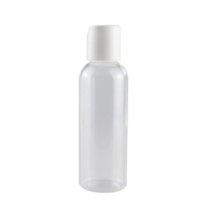 China BEAUTY PACKAGING 100ml Bullet Round Shape Clear Squeeze Plastic Bottles With Flip Disc Caps Black White for sale