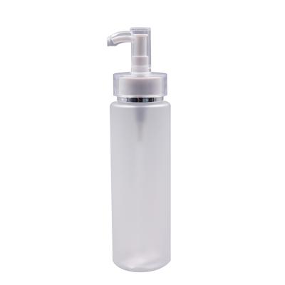 China BEAUTY PACKAGING PET 250ml transparent sandblasting bottle empty with albion pump for cosmetic for sale