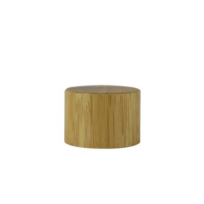 China 24-410 Cosmetic Natural Bamboo Wooden Lid Screw Cap For Cosmetic Packaging Bottle for sale