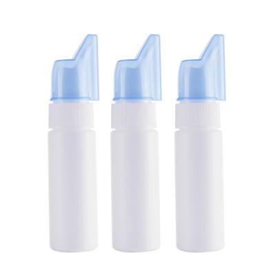 China Easy For Carry In Stock Plastic Nasal Spray Bottle 60ml 70ml White Nasal Spray Bottle for sale