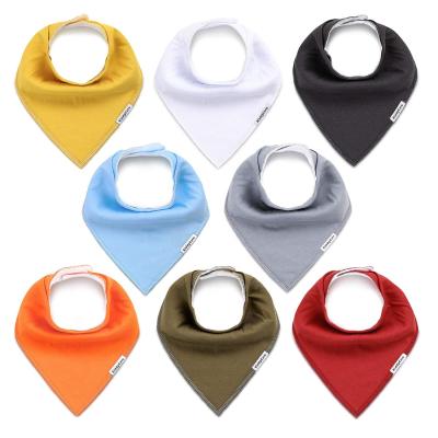 China Viable Organic Baby Bibs Solid Color Newborn Black Triangle Hypoallergenic and Absorbent Bib for sale