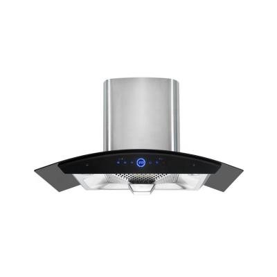 China Household Home Use Auto Clean Cone Filter Kitchen Exhaust Chimney Hood With Glass Panel for sale