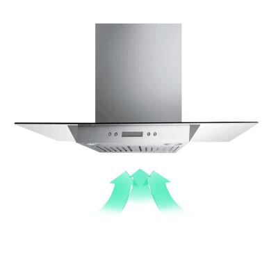 China Commercial Household Kitchen Island Range Hood Extractor Hood Chimney Small Domestic Price for sale