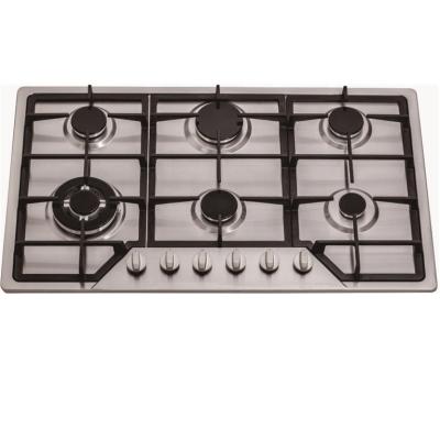 China Commercial Kitchen Appliances Stainless Steel 6 Burner Built In Gas Stove Price Gas Burner for sale