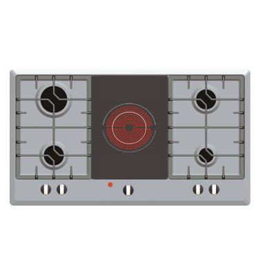 China New Household Design 5 Burner Gas and Electric Ceramic Cooktops for China Kitchen Stainless Steel Gas Cooker. for sale