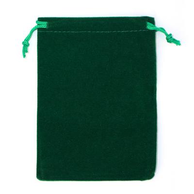 China Best Selling Custom Fashionable Green Color Jewelry Organizer Bracelet Pouch Pull Rope Velvet Bag for sale