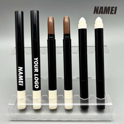 China New Cosmetic Packaging 4g White Pink Chapstick Lipstick Pen Plastic Tube With Chipper And Cotton Brush for sale