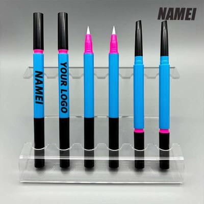 China Classical design slim liquid eyeliner cosmetic pencil packaging plastic double ended eyebrow pencil packaging for sale