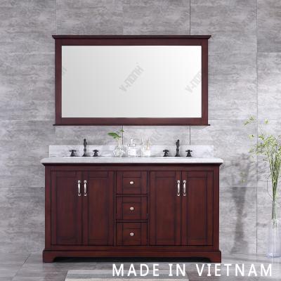 China Modern Hot Sales Natural Stone Bathroom Vanity Top Solid Wood Cabinet for sale