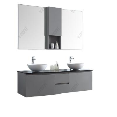 China Best Modern Selling Fashionable Solid Wood Bathroom Cabinet Vanity Combo for sale