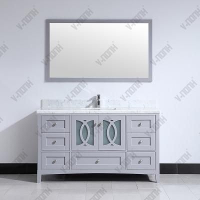 China 60 Inch Modern Single Sink USA Style Popular Bathroom Cabinet Vietnam Bathroom Vanity for sale