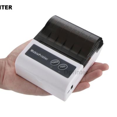 China 80mm printer lithium battery portable handheld thermal printer BT+USB small white invoice bill for sale