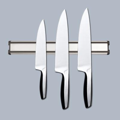 China Powerful Stainless Steel Wall Mounted Strip Holder Storage Magnetic Knife Holder For Kitchen for sale