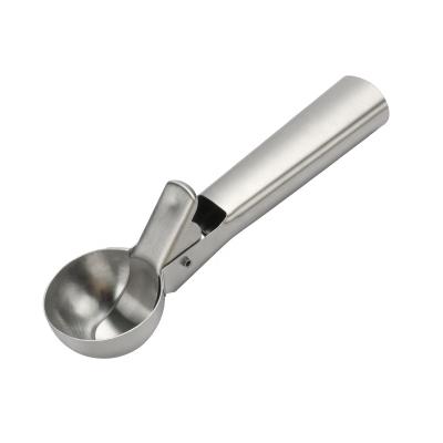 China Sustainable Stainless Steel Ice Cream Scoop Digging Spherical Shape Tools With Trigger Release For Ice Cream for sale