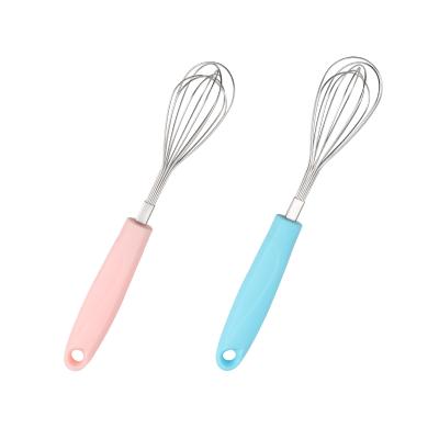 China Disposable Grade Silica Gel Kitchenware Cooking Egg Mini Hand Mixer Egg Heat Resistant Beater With Plastic Handle for sale