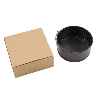 China Hot Selling Viable 4 Inch Tool Carbon Steel Baking Tray Lock Chiffon Cake Round Non-Stick Removable Bottom Mold for sale