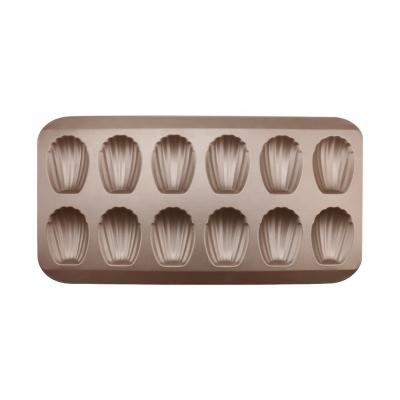 China Viable Carbon Steel Madeleine Pan Shell Shaped Cake Mold 12 Cavity Nonstick for sale