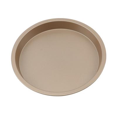 China Durable Carbon Steel Pizza Dish Pan Cakes Pie Baking Tray Non-Stick Round Kitchen Baking Pan Pizza Casserole for sale