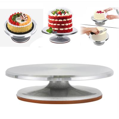 China High Quality Silver Heavy Duty Cake Turntable 9 Inch 0.77kg Sustainable Cake Turntable Rotating Rack for sale