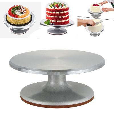 China 9 Inch Sliding Tower Table Aluminum Cake Turntable Dessert Tower Stand Non-Rotating Table Sliding for sale