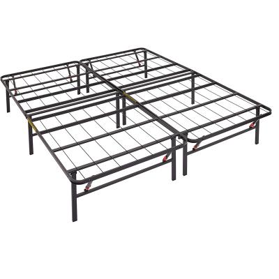 China Amazon Queen Size Black Foldable Mattress Support Metal Platform Bed Foldable Hot Selling Black Smart Soft Frame for sale