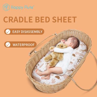 China Fabric Happyflute Baby Fitted Sheet For Bed Mini Portable Crib Sheet Baby Fitted Sheet High Quality Blanket 32*17*4cm for sale