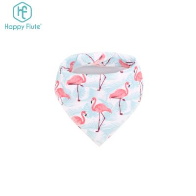 China Happyflute New Flamingo Pattern Baby Antibacterial Washable Baby Bib Adjustable Cotton Baby Dandana Bib Happyflute Feeding Bib for sale