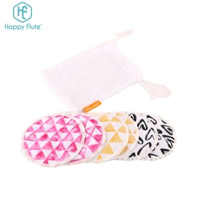 China HappyFlute ABSORBENT printed bamboo nursing pads with laundry bag and travel bag for custom for sale