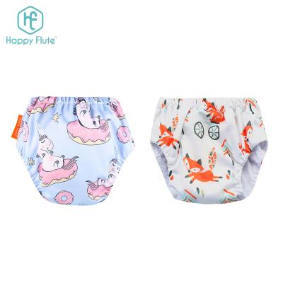 China Happyflute Organic Eco-Friendly Printed Cotton Potty Training Pants Reusable Baby Diaper Pants Training Toddlers for sale