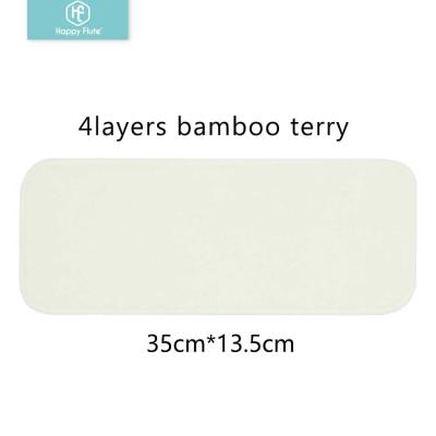 China Happyflute Terry Baby Cloth Diaper Diaper Insert Plain Weave Reusable Washable Bamboo Liner for sale