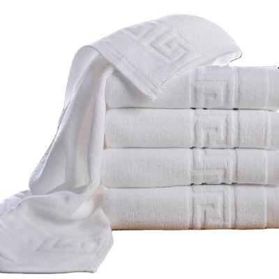 China Viable Wholesale High Quality Custom Made Plain Hotel 100 Cotton Bath Towel White Hand Towel Set Satin Jacquard Weave Towels for sale