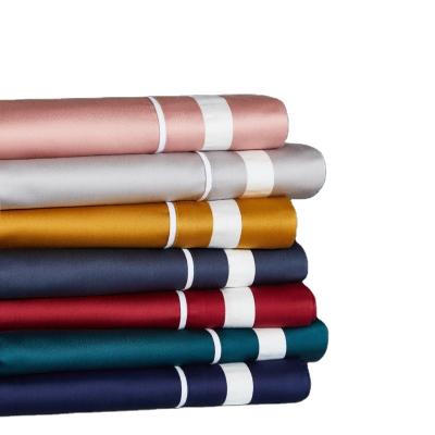 China Wholesale disposable home textile solid color satin bedding set flat sheet tencel the sheet set duvet cover for sale