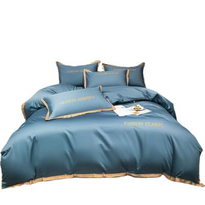 China Wholesale Price Nondisposable 100% Cotton Duvet Cover Bedding Set Embroidery Pillow Cases for sale