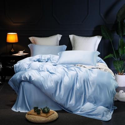 China Luxury 100% anti-static tencel bedding set flat sheet duvet cover set silk bedding sets for sale