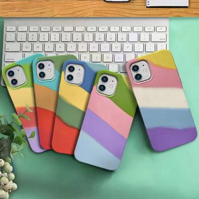 China Wholesale Customization Shockproof Multi-colored Soft Liquid Silicone Manufacturing Slim Phone Case Phone Protective Cover For iPhone for sale