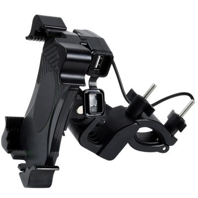 China Adjustable Motorcycle Bike Cell Phone Holder GPS Mount For Bike Motorbike With Charger for sale