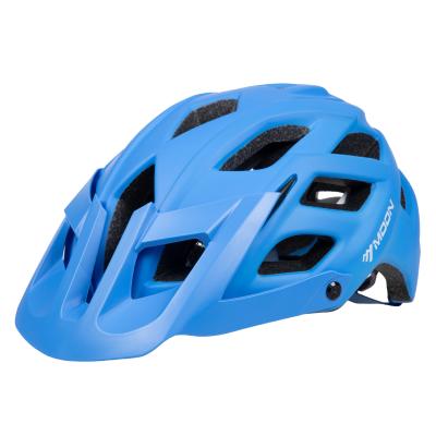 China Imported MOON Black Hot Sale Foam Impact ENV Bicycle Riding Road Safety Standard Mountain Bike With Sun Visor Helmet HB3-7 MTB EN1078 Blue for sale