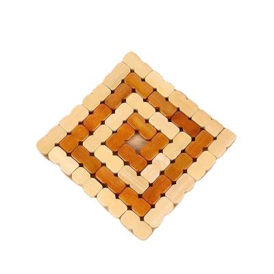 China Viable Bamboo Woven Place Mat Insulation Tableware Pads Bamboo Woven Anti-skidding Heat Resistant Warm Pad for sale