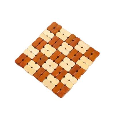 China Sustainable Bamboo Woven Table Mat Place Mat Insulation Anti-skidding Heat Resistant Warm Pad for sale