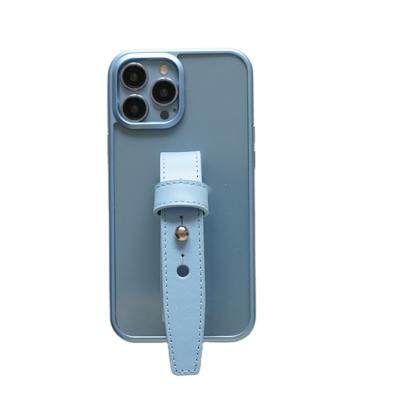 China With stand easy-grip case with belt sierra blue transparent original designed for iphone transparent case PC case for sale