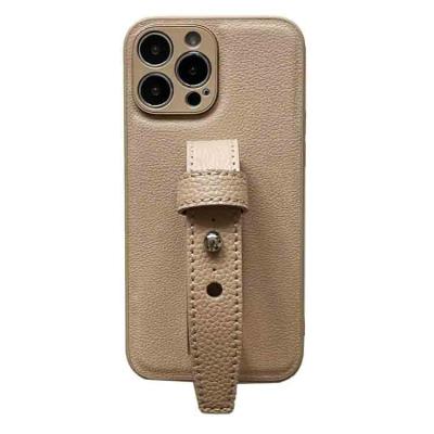 China With Stand Vintage Sandy Leather Phone Case With Belt for sale